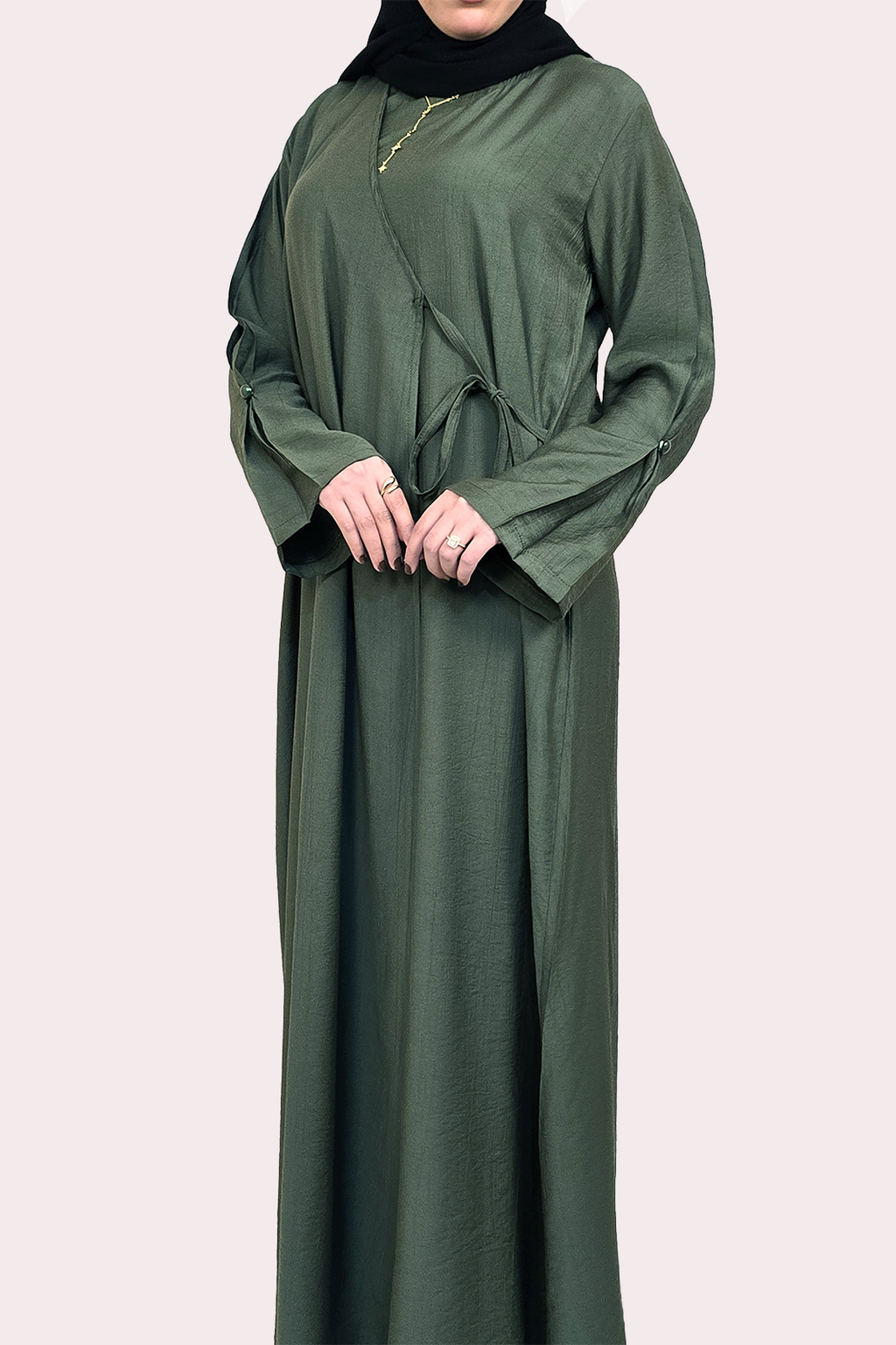 Olive Wrap Abaya