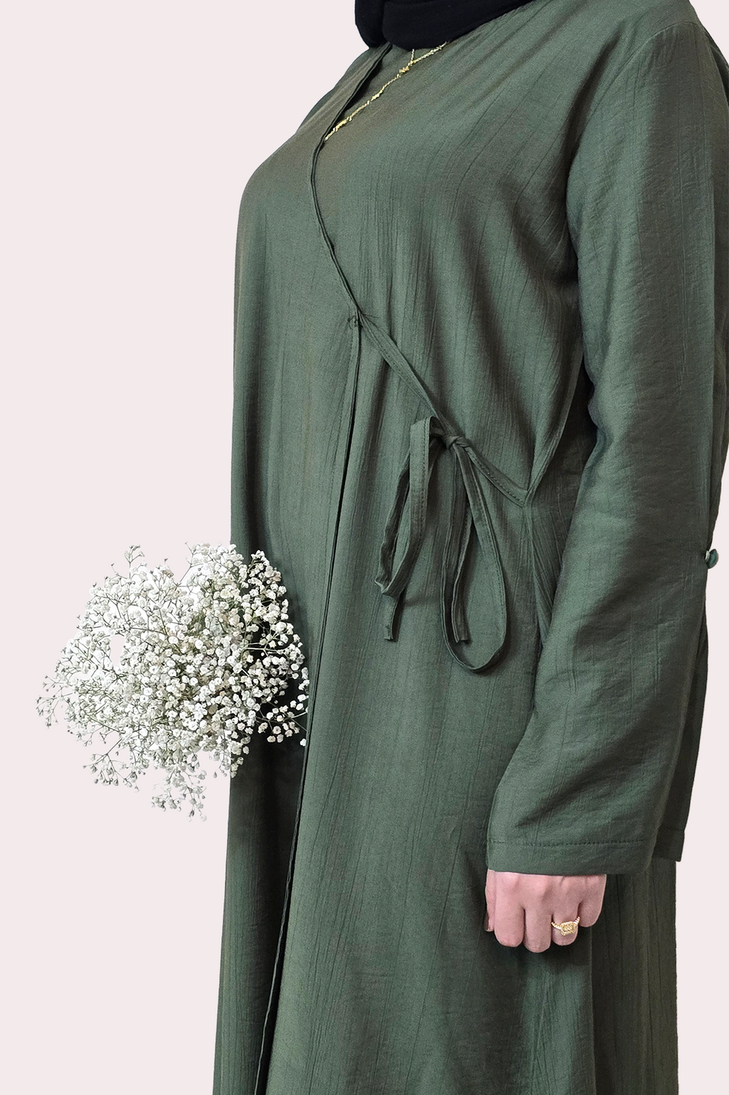 Olive Wrap Abaya