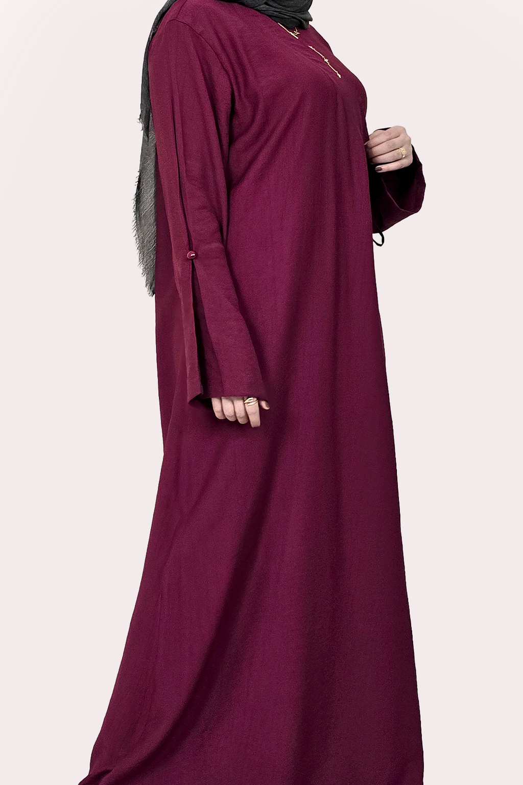 Burgundy Wrap Abaya