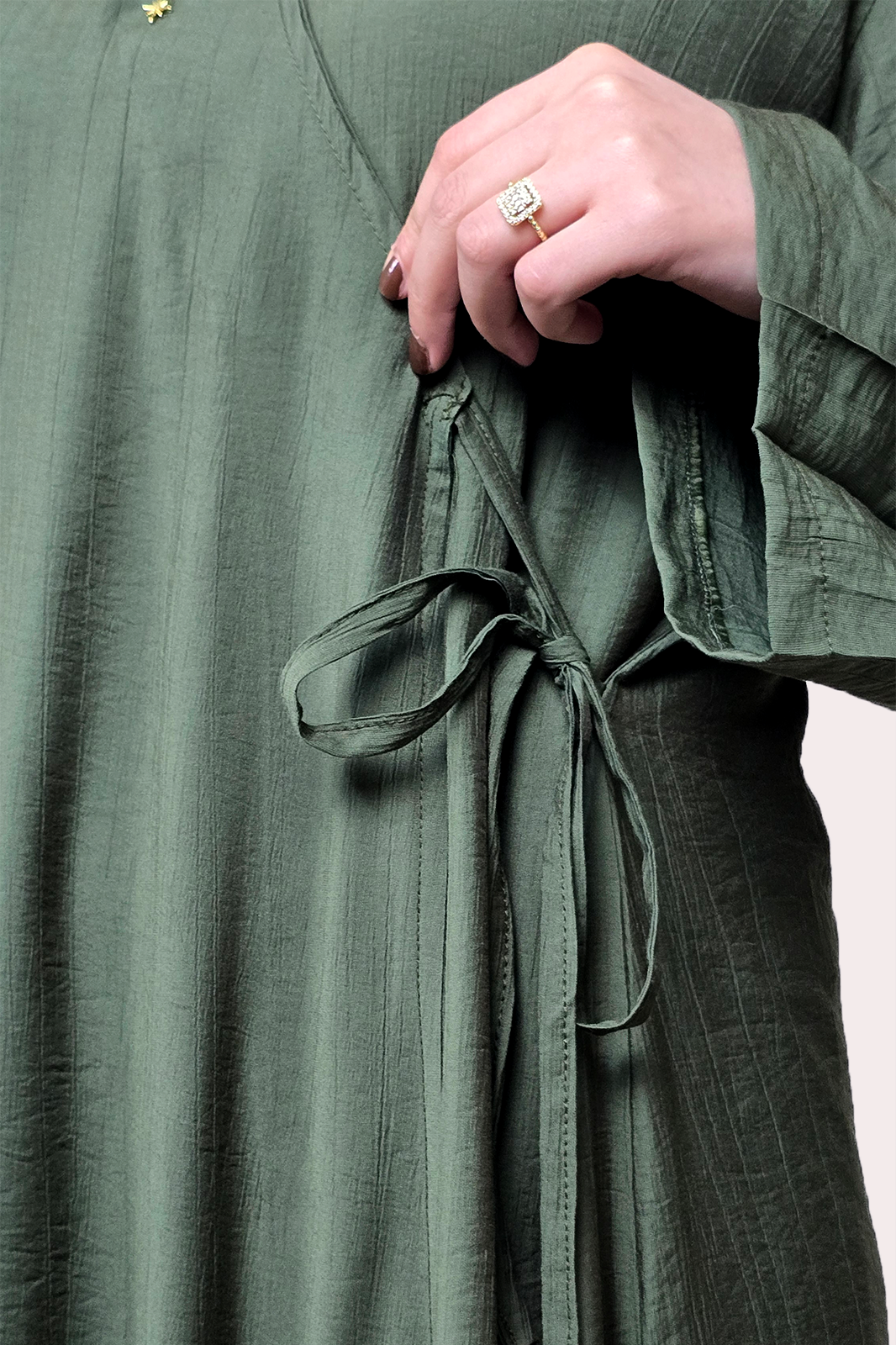 Olive Wrap Abaya