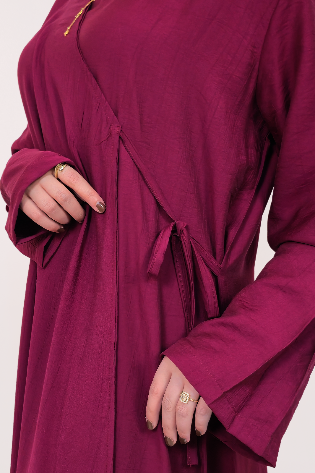 Burgundy Wrap Abaya