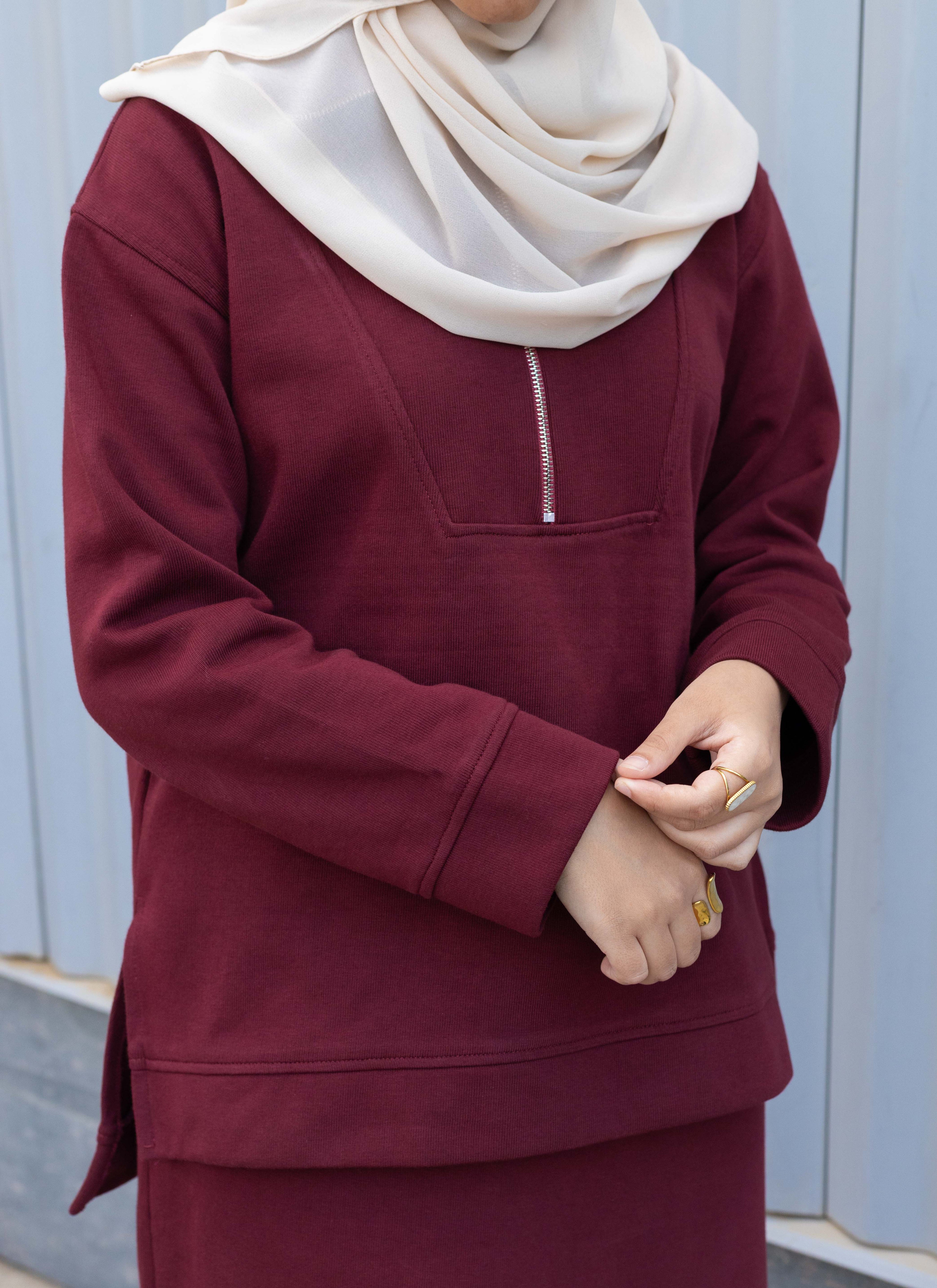 Maroon Skirt Set