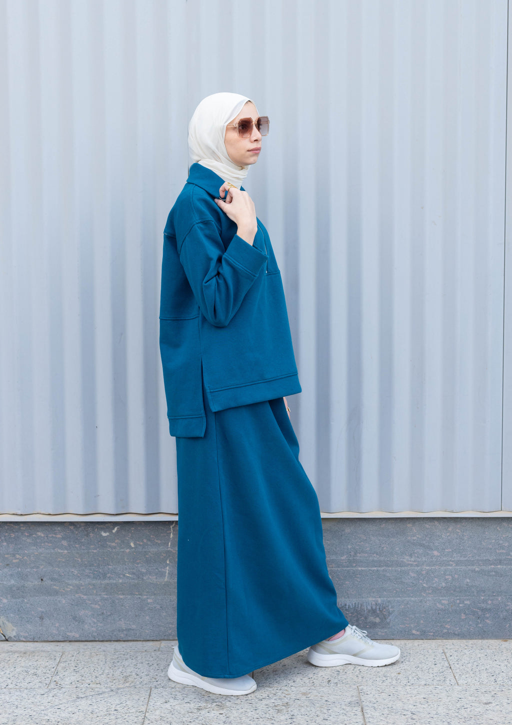 Classic Blue Skirt Set