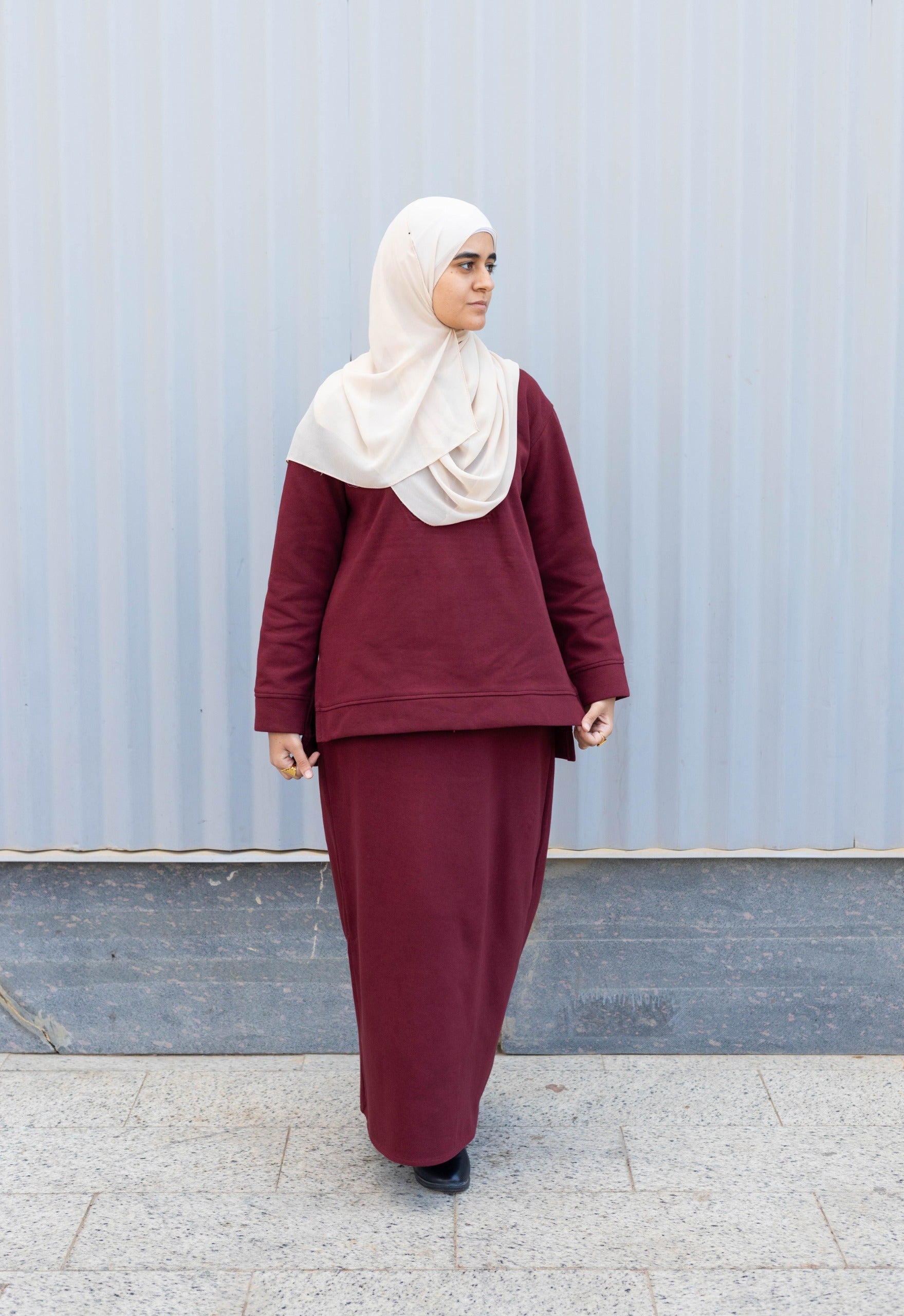 Maroon Skirt Set