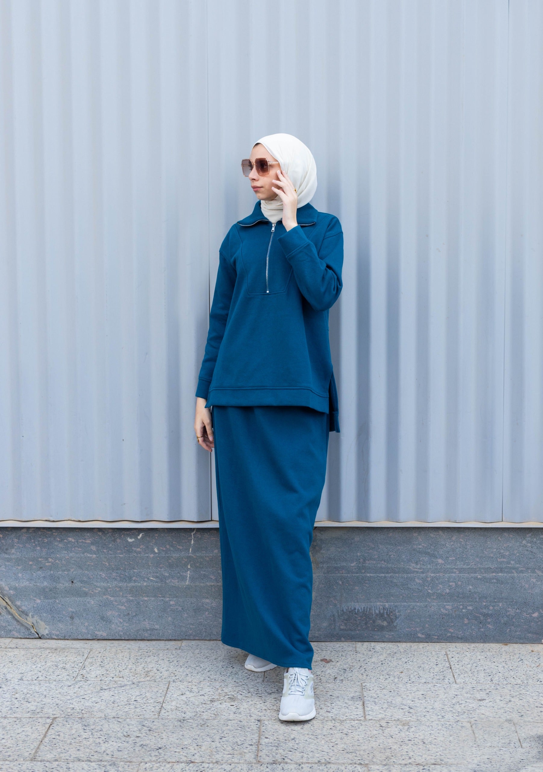 Classic Blue Skirt Set