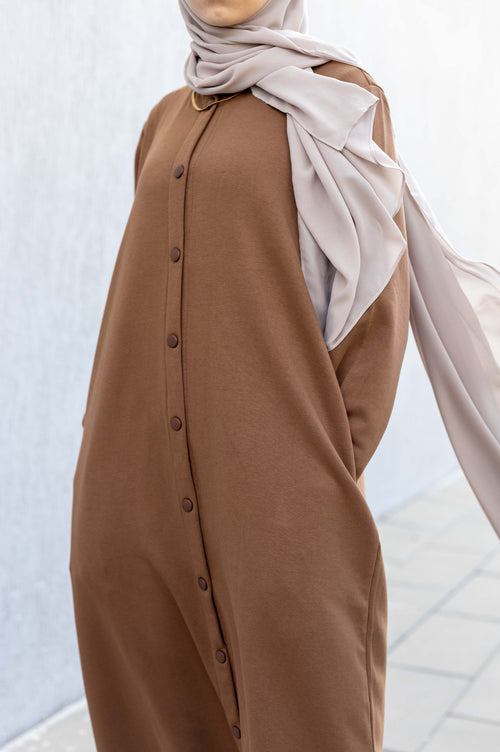 Chocolate Milk Cotton-Melton Dress