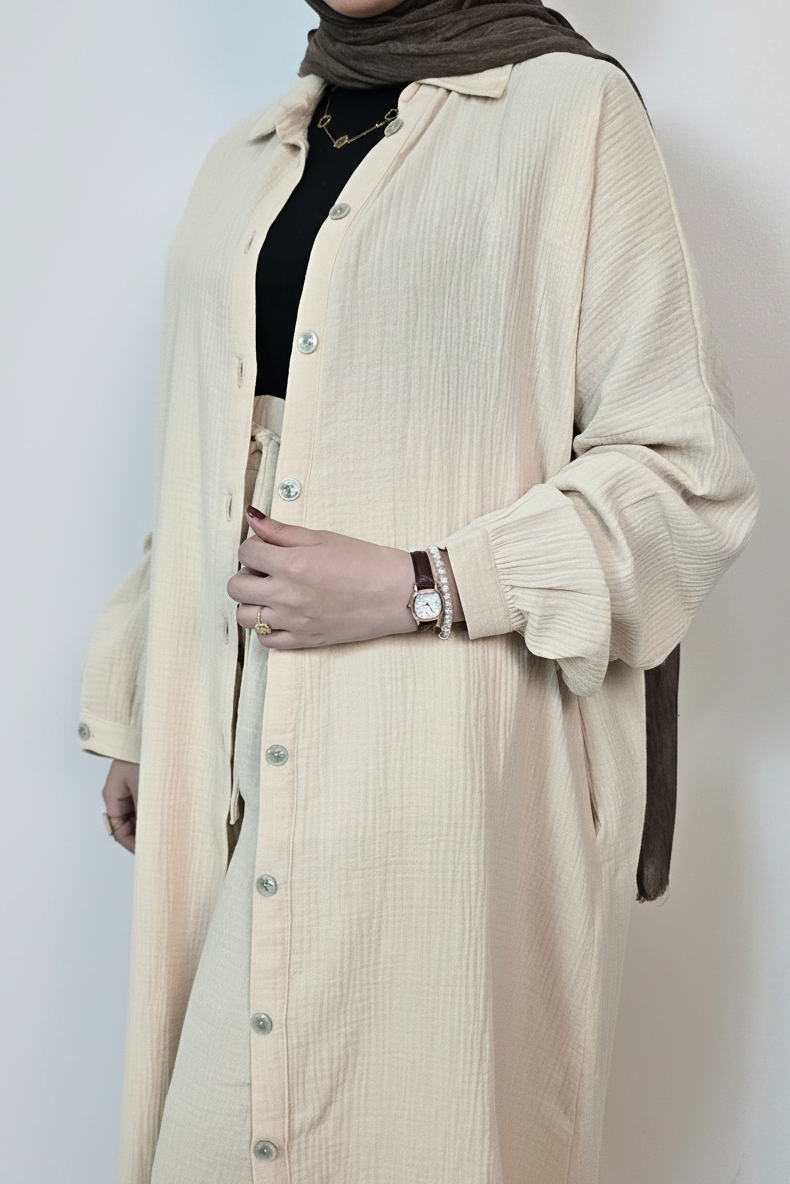 Beige Long Shirt